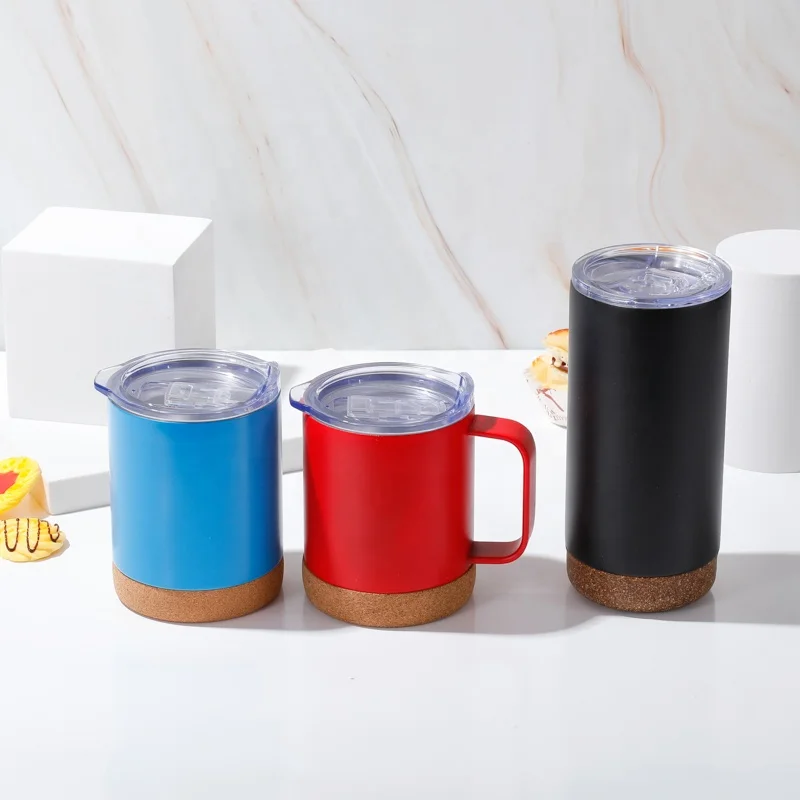 

Wholesale Double wall stainless steel vacuum insulated cups tumbler coffee mug removable cork base, Customized colors acceptable