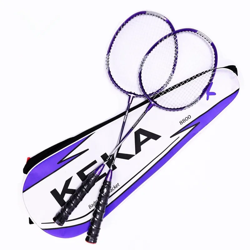 

Aluminum alloy pull wire badminton racket training racket speed sports belt adult bag, Gold,purple