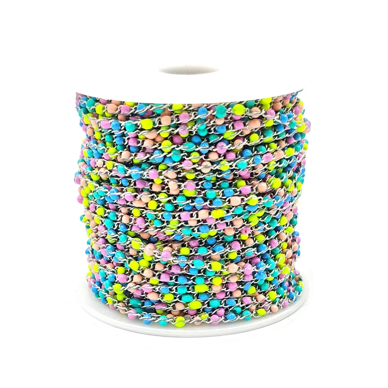 

XuQian New Arrival Colorful Rosary Bead Chains for Jewelry Making