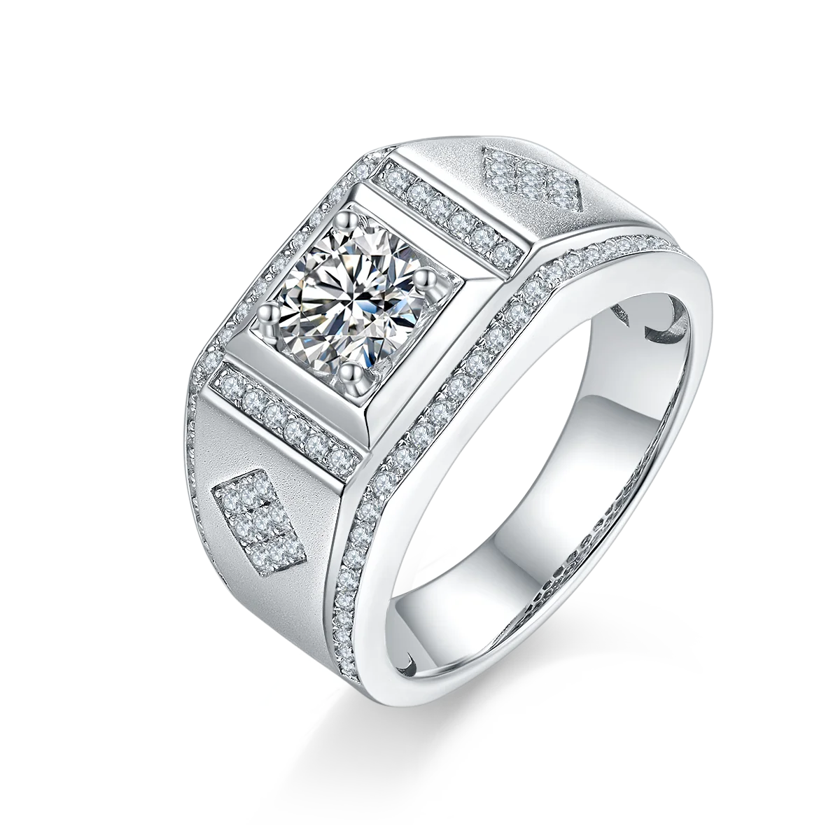 

NINE'S Custom Mens Engagement Eternity Band Rings Jewelry Luxury White Gold D Grade Moissanite Diamond 925 Sterling Silver Ring