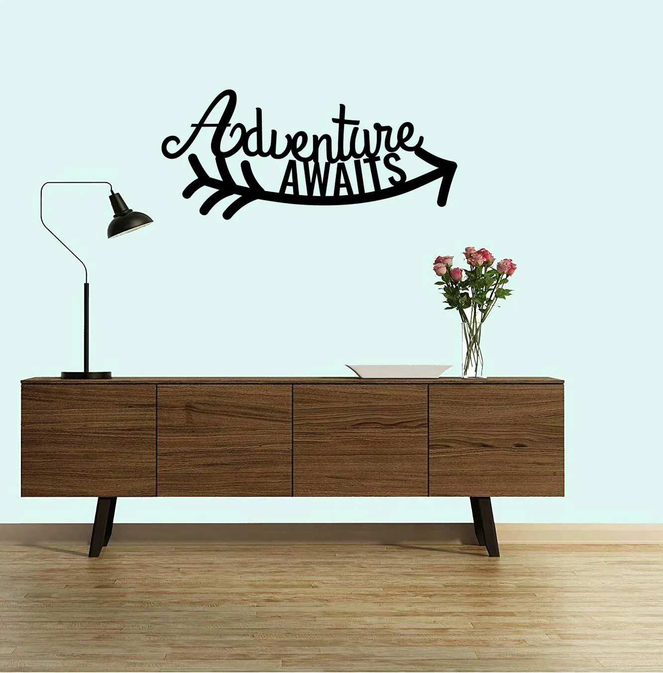 

Adventure Awaits Solid Steel Home Decor Accent Metal Art, Black