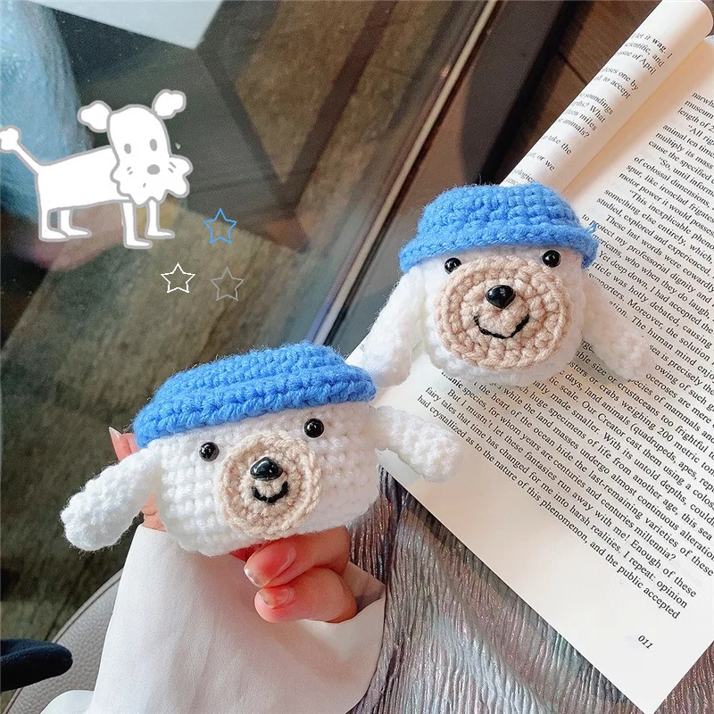 

Free Shipping Plush Fur Winter Warm poodle Doggy Dog Case for AirPods pro 1 2 Earphone Cover Shell, Colorful
