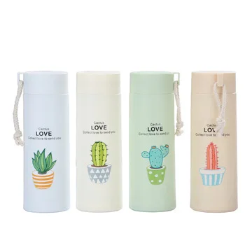 

Eco-friendly Portable Camping Office Luxury Gradient Colors 400ml Glass Water Bottle for Adults Gifts, As picture