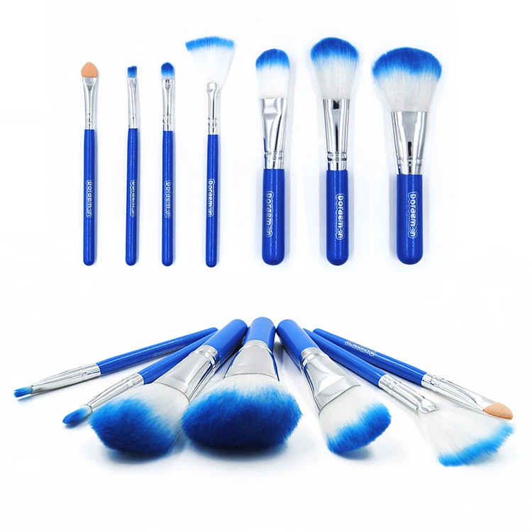 

beauty tools matte ice-breaking handle daily need brush set for makeup, Blue