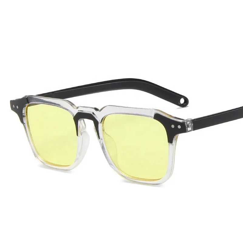 

Fashion New Vintage Square Glasses PC Frame sun glasses river Sunglasses 2021