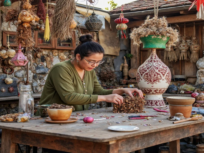 Artisan transforming recycled materials into functional crafts