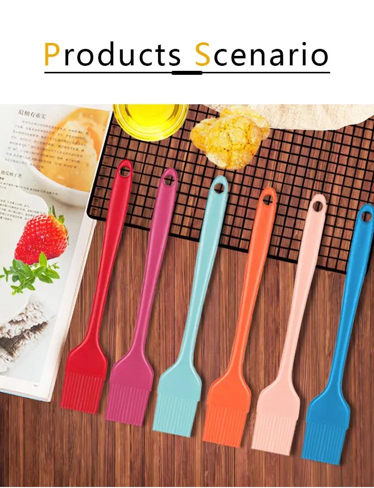 Silicone Cooking Kitchen Utensil Brush Natural Wood Handle Bpa Free Non