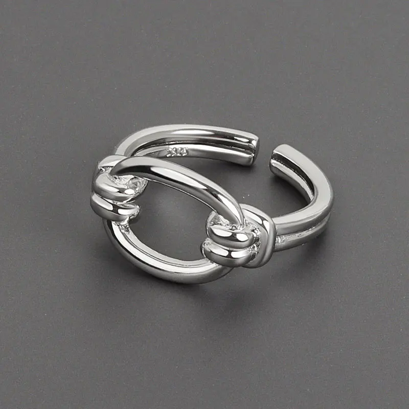 

2021 Minimalist Geometric Hollow Round Band Opening Adjustable Rings Jewelry For Women