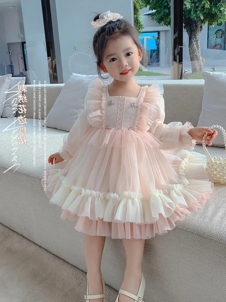 

Girls' Lolita Dresses Children Fashionable Stylish Puffy Gauze Princess Dress Baby Spring Skirt