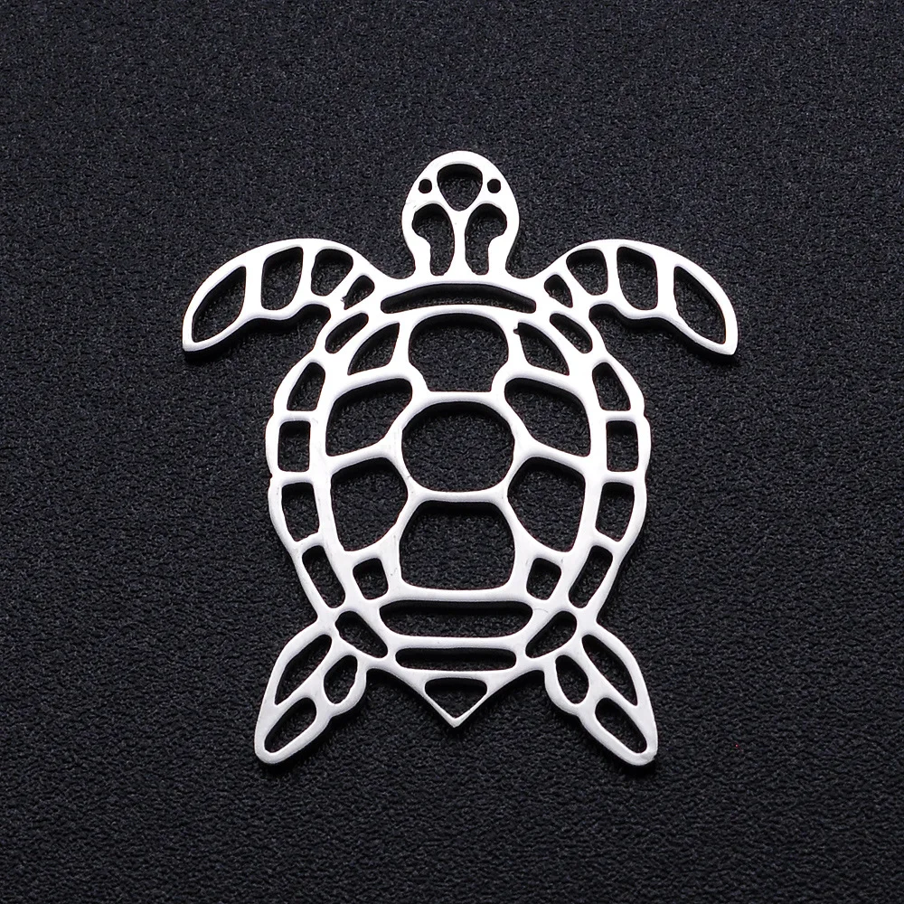 

Stainless Steel Hollow Out Turtle Pendants Jewelry Polishing Cutting Diy Turtle Pendant