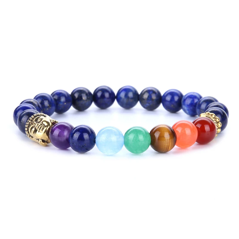 

Trade Insurance Natural Stone Jewelry 8MM Chakra Lava Beads Lapis Lazuli Bracelet