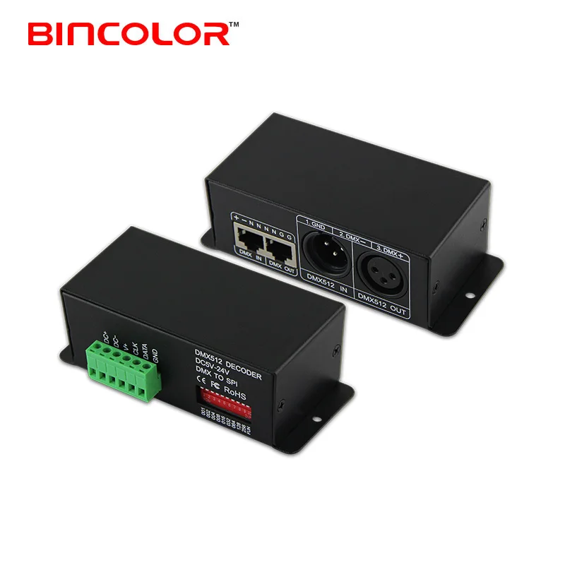 BC-802-1809 Zhuhai factory512 channels DMX to SPI ws2812b decoder DMX512 decoder gb led strip signal controller