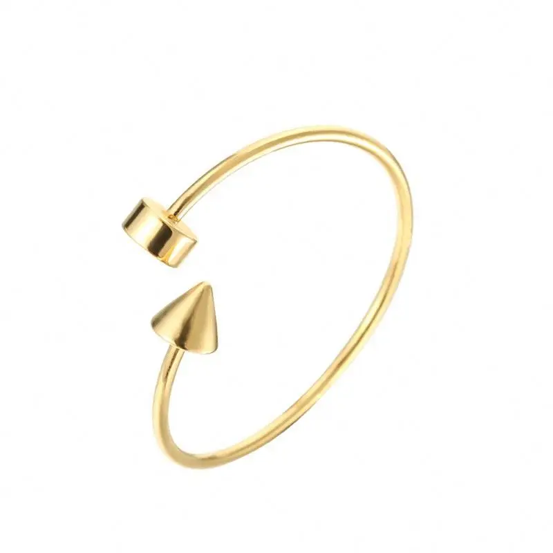 

Latest Design Stainless Steel Factory Wholesale Minimalist Fashion Nail Shape Ring