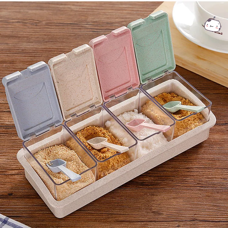 

High Quality Spice Container Condiment Plastic Kitchen Flip Spice Seasoning Jar