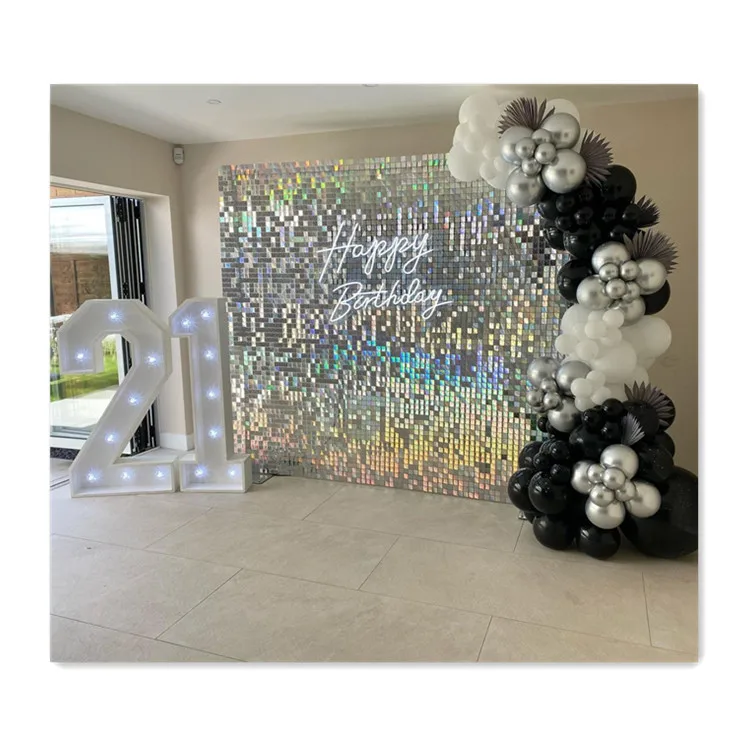 

Drop Shipping XQ Clear Shimmer Sequin Wall Panel Wedding Decoration