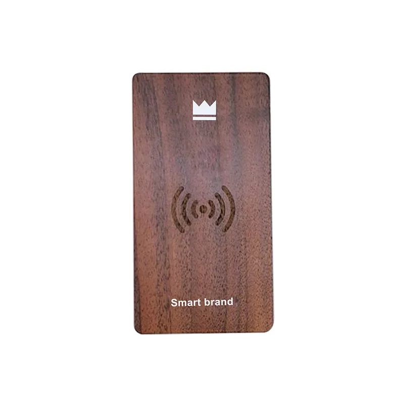 

Eco-friendly wooden walnut wood LED wireless charging 10000 mah power bank for phone