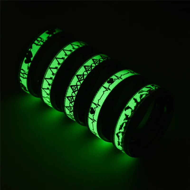 

Wholesale Hip Hop jewelry New Luminous Series Ring Stainless Steel Personality Fashionable Male Rings, Gold