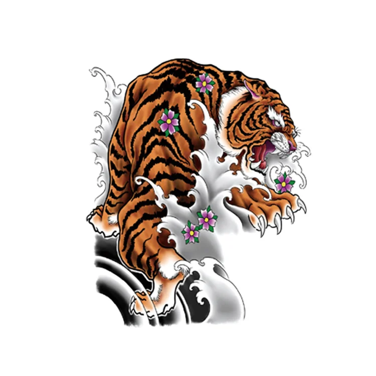 

Factory New Style Realistic Tiger Temporary Tattoo Sticker, Cmyk