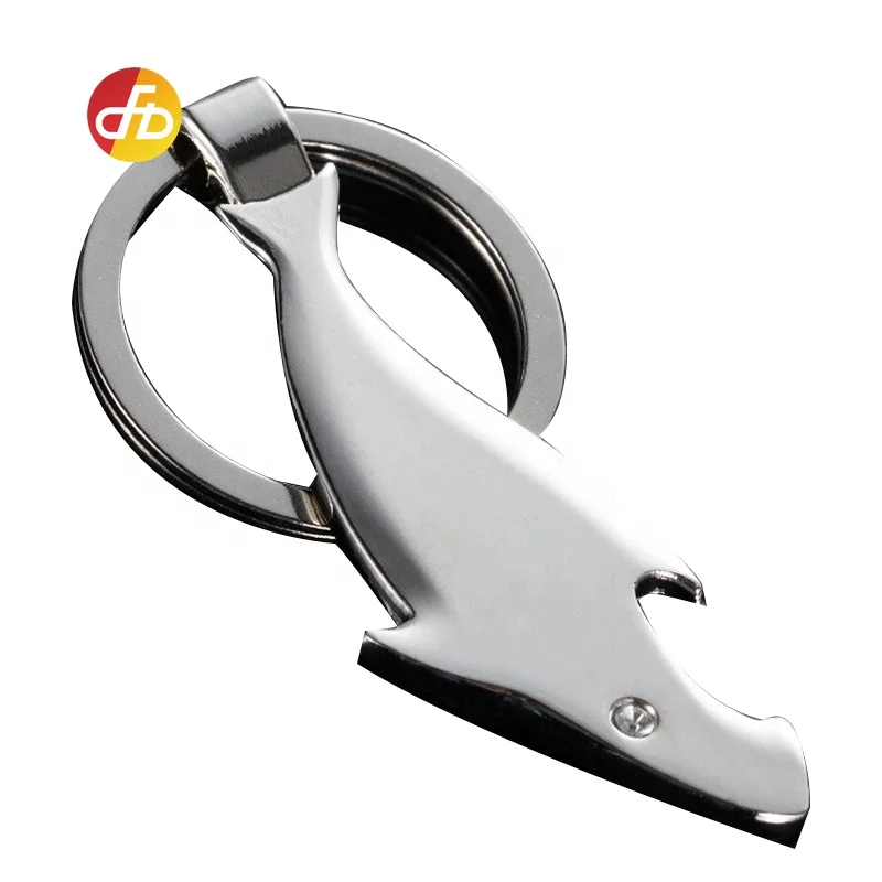 

Custom Logo Zinc Alloy Shark Bottle Opener Keychains