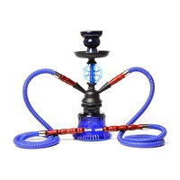 

Oriental Glass Tobacco Water Pipe Narghile Chicha Hookah Shisha with 2 Hose Ceramic Bowl for Houses Bars Clubs Weddings Parties