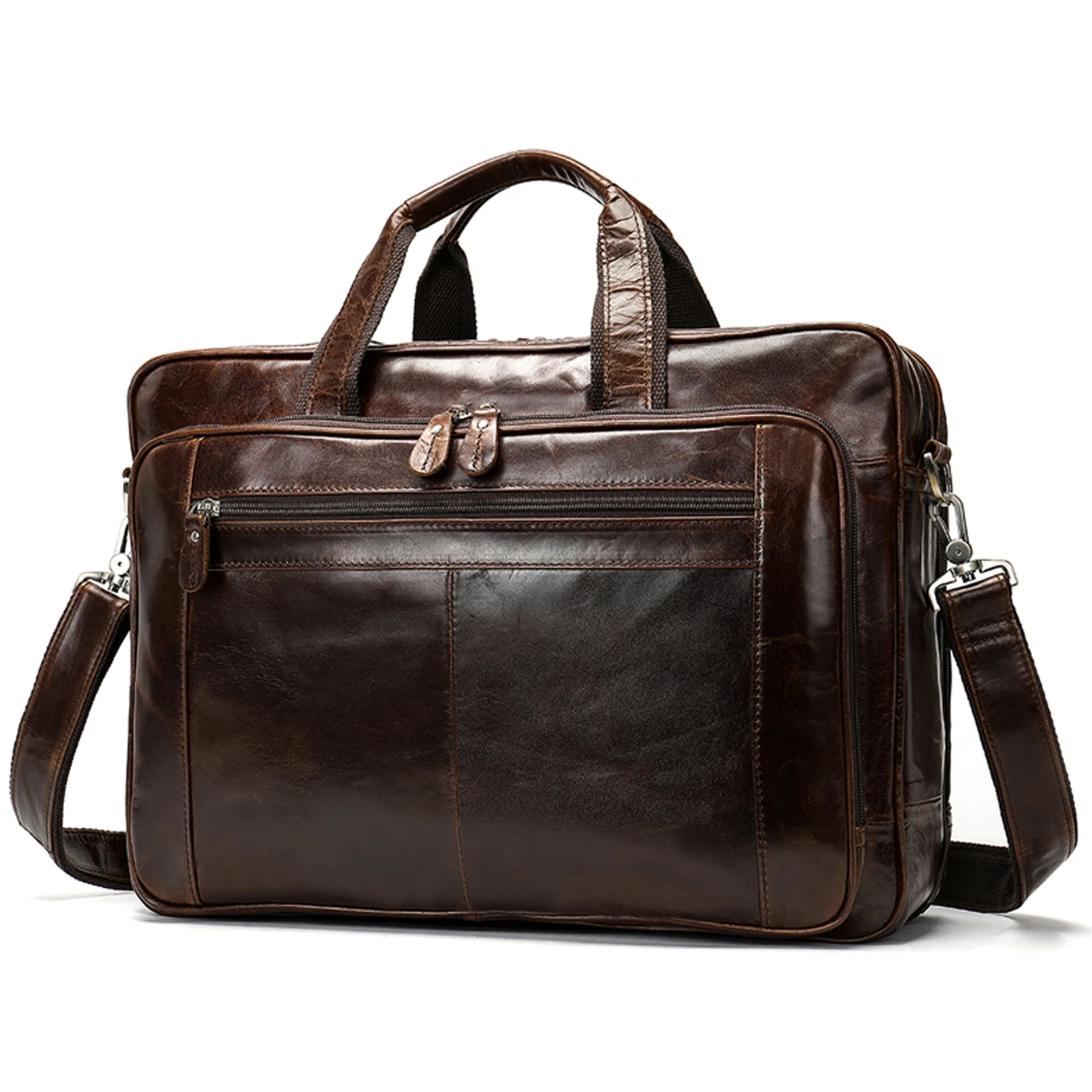 

M1069 vintage fashion waterproof large capacity genuine cowhide briefcase business bags for men leather men briefcase bag