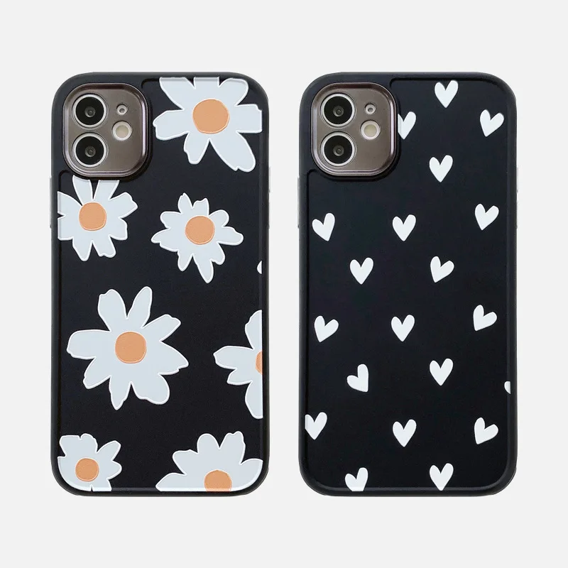 

2021 Fashion Flower Phone Case For IPhone 12 Pro Max Mini 11 XR Xs 7/8Plus Shockproof Case TPU Lens Protection Phone Cover