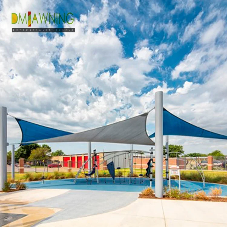 

HDPE Fabric Sun Sails,Sun Shade Sails With Poles For Pleasure Ground