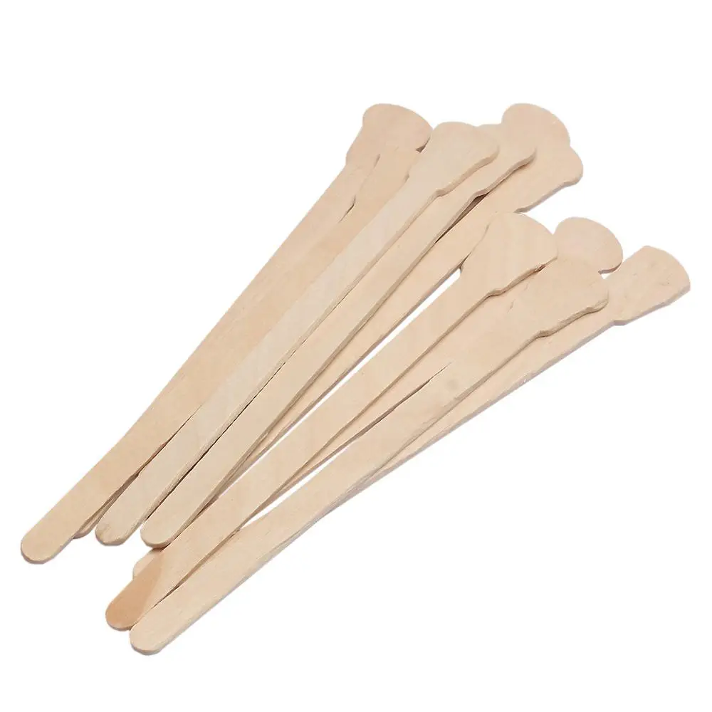 

10pcs Body Hair Removal Sticks Wax Waxing Disposable Sticks Beauty Toiletry Kits Wood Tongue Depressor Spatula Bamboo Sticks, Wood color
