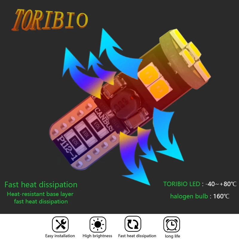 
LED T10 10SMD Car W5W 194 168 Canbus DC Decoding Dashboard 