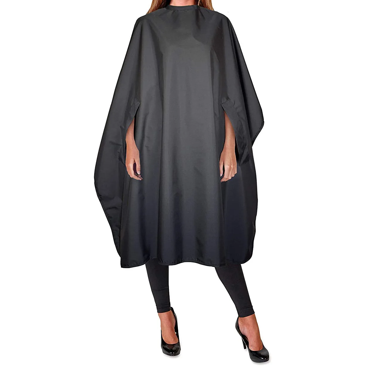

professional black polyester hair spa cutting salon hairdressing barber cape with arm holes, Customized