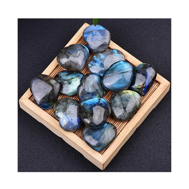 

Wholesale natural crystals crafts labradorite heart shaped for sale