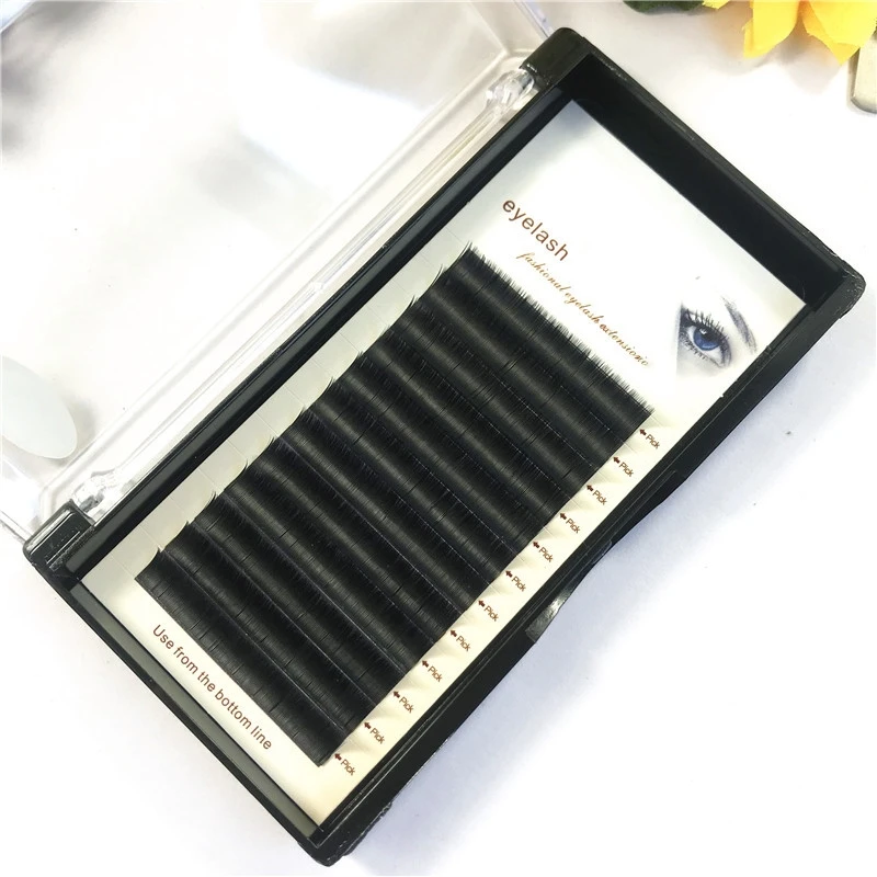 

Wholesale individual eyelash extensions 10-20 mm handmade classic lash extension individual eyelash extensions custom package, Black