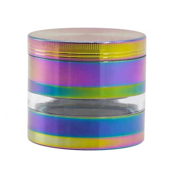 

Colorful Plane Design Diameter  Zinc Alloy 4 Part Dry Herb Grinder Transparent Side Grinder jhcentury, Picture