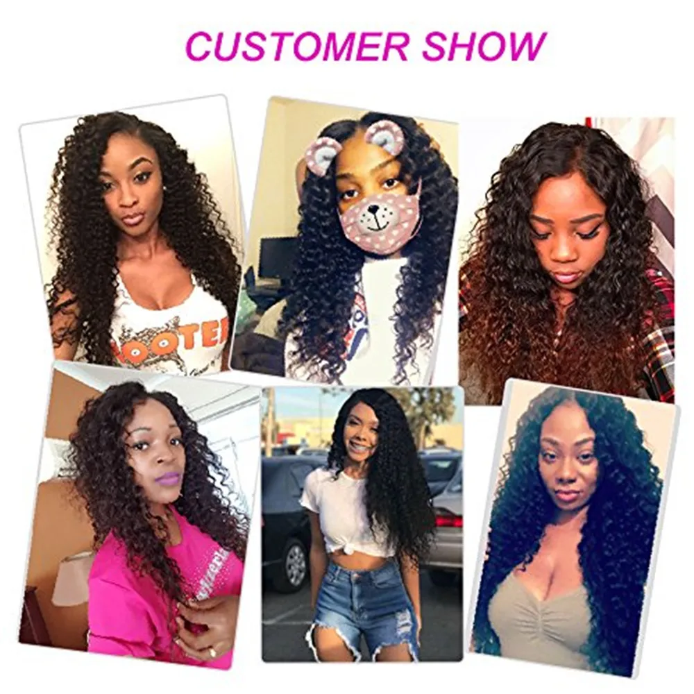 Natural Color Deep Wave 100% Unprocessed Virgin Brazilian Hair Spanish Curly Human Hair Extensions