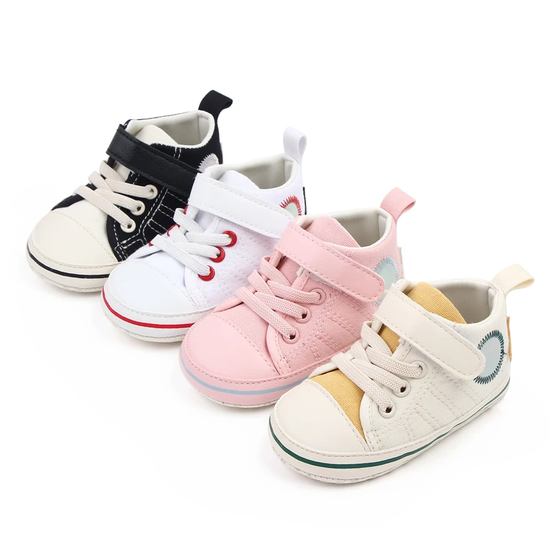 

New Design Comfortable Cotton Baby Casual Shoes Unisex Factory, Pink/black/beige/white