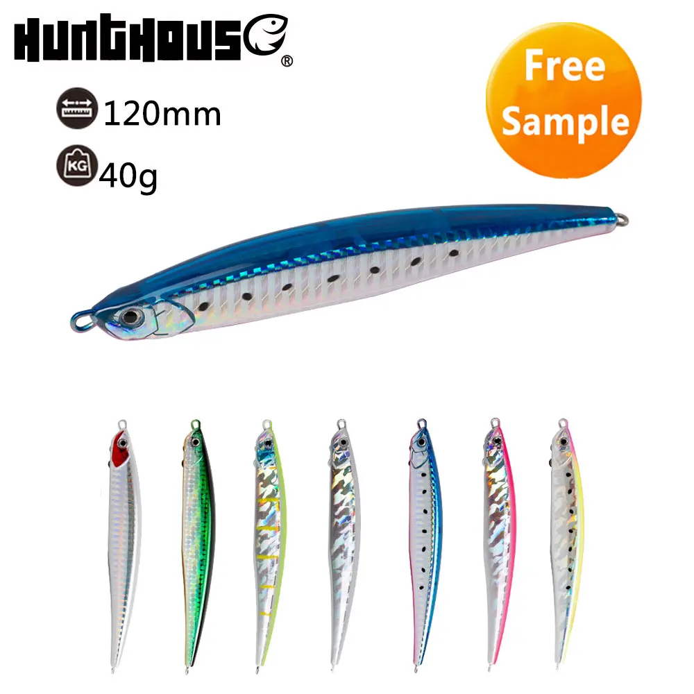 

Hunthouse Press Sinking 125mm 40g Sea Bass Fishing Long casting seawater hard bait Pencil lures, 7 colors