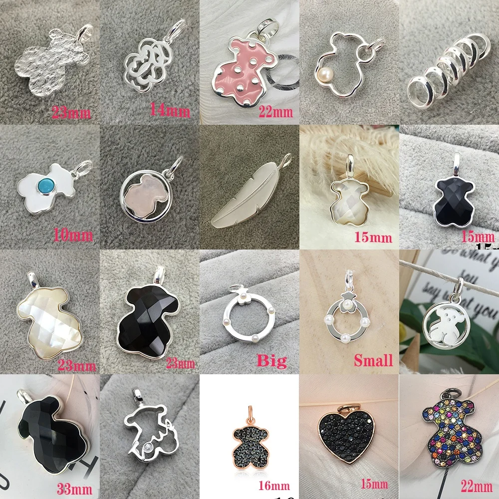 

2019 Original S925 Sterling Silver Spanish Classic Bear Pendant Fashion Jewelry Female DIY Romantic Pendant