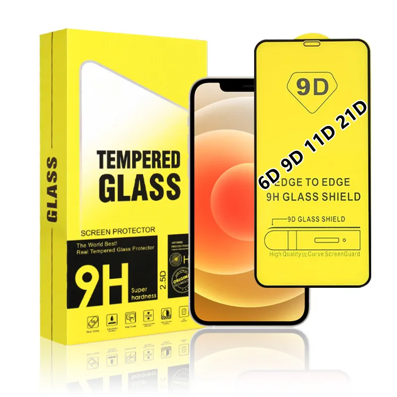

SY 6D 9D 11D 21D Cell Phone screen protectors with package tempered glass for iPhone 11 12 13 pro max screen protector