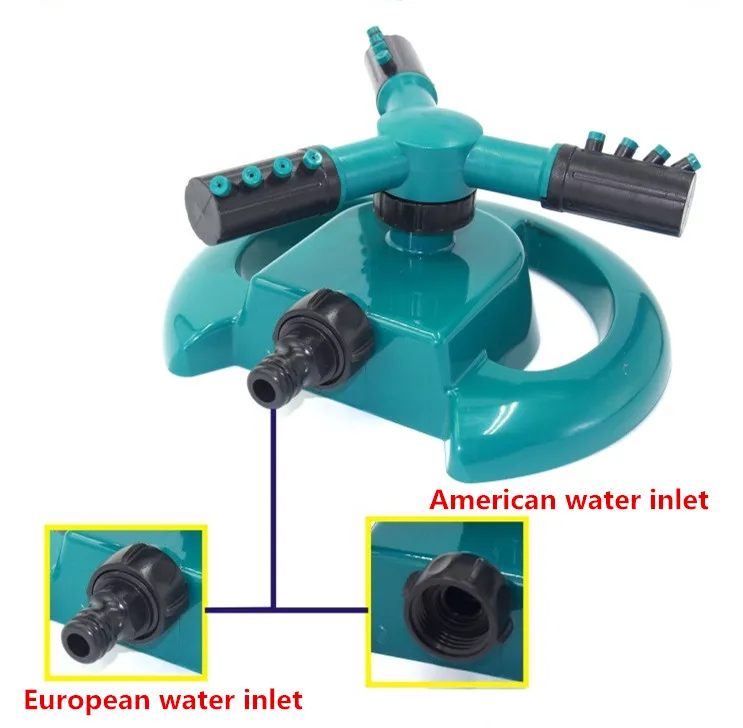 rotating adjustable 3 arm garden sprinkler