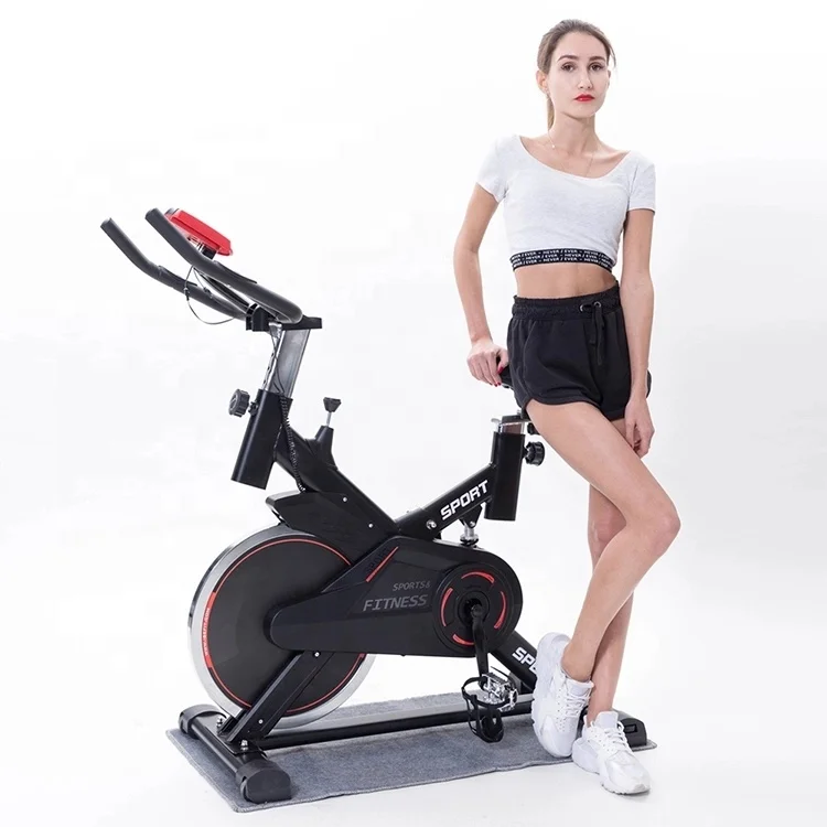

Ready to ship body fit gym master home fitness mute Belt 6-8 kg flywheel exercise spinning bike semi commercial spin bike, Black. others customizable
