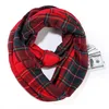 E218 Hot Sale Women Fuax Cashmere Hidden Zipper Pocket Infinity Loop Scarves Grid Shawl Travel Pocket Scarf