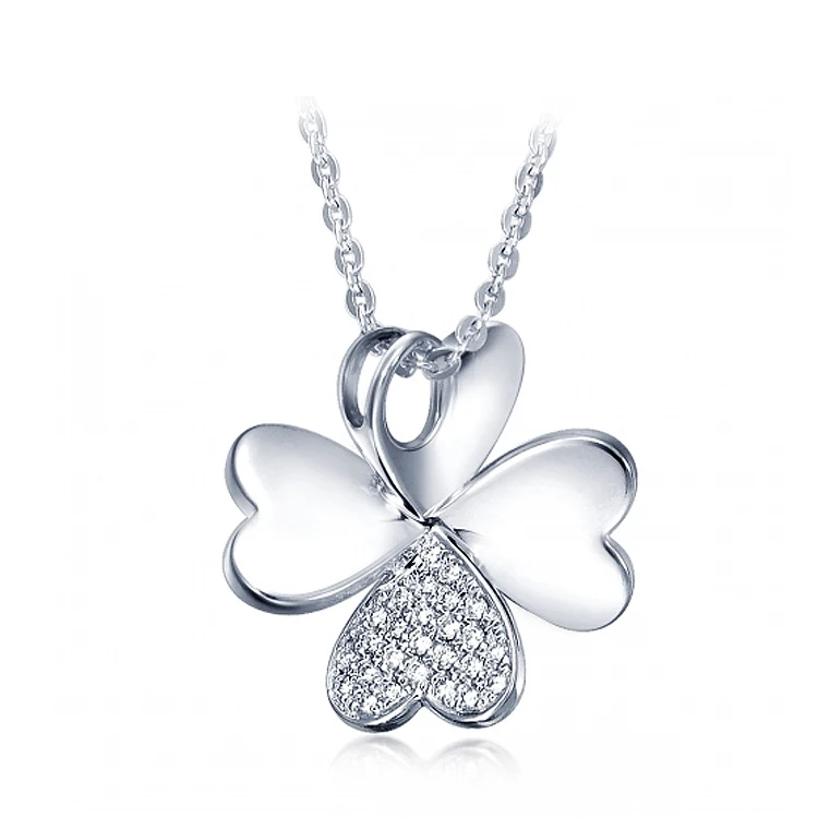 

925 sterling silver clover shenzhen silver charm jewelry, White