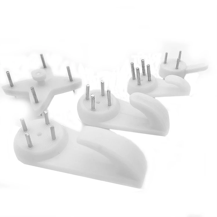 

Heavy duty plastic seamless picture tapstry wall hanging no nail non-trace stainless steel wall mounted hooks for daily use, White