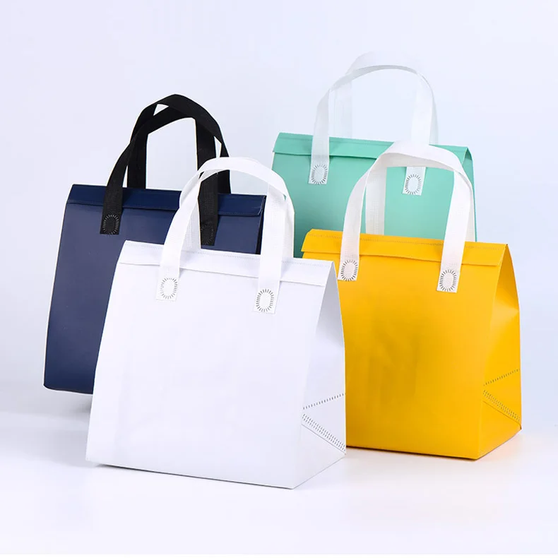 

Non-woven thermal insulation bag aluminum film fresh coffee takeaway milk tea cold bags lunch food bag, Customized color