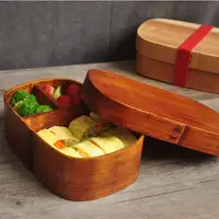 

Wood Lunch bento box for kids 3 compartment food Container custom logo