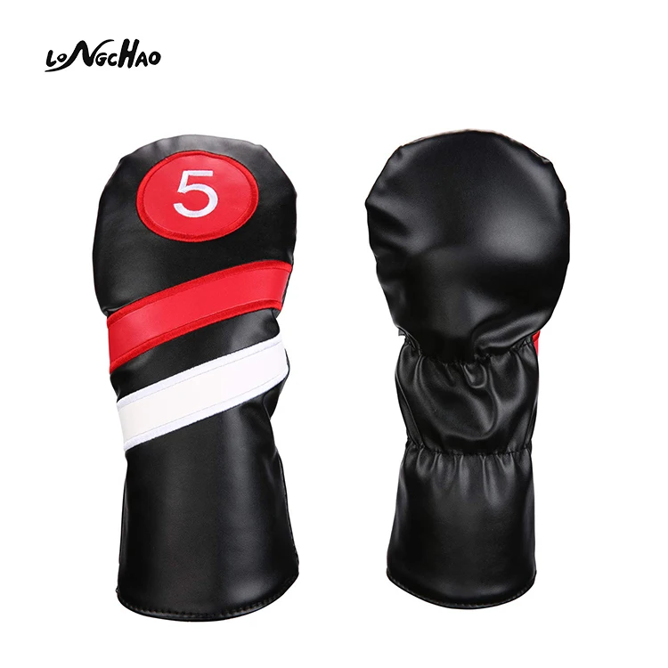 

New design Custom Pu Leather Waterproof Golf Headcover Set, Black