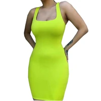 

Wholesale Clothes Double Layers Seamless Fashion Sleeveless Women Cotton Casual Summer Sexy Bodycon Party Mini Club Dresses