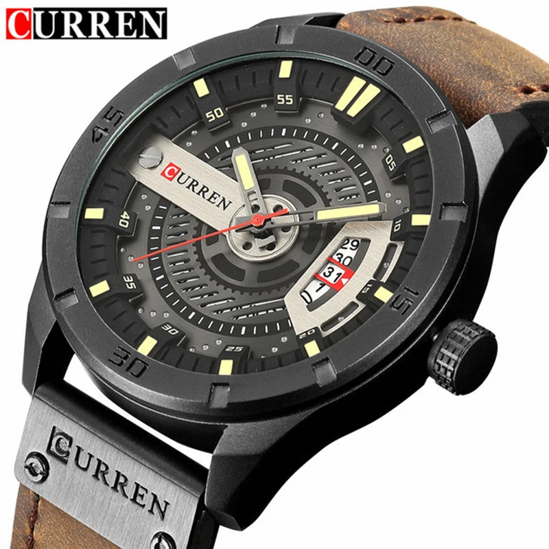 

CURREN 8301 Relogio Masculino Luxury Brand Men Military Sports Watches Men's Quartz Date Clock Man Casual Leather Wrist Watch