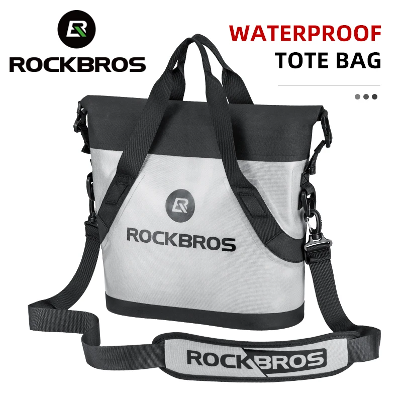 

ROCKBROS New Arrival Waterproof Outdoor Tote Bag Travel Outdoor Fishing Shopping Storage Shoulder Bag Cooler Bag, Grey