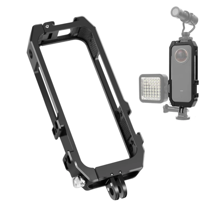 

PULUZ Protective Cage for Insta360 ONE X2, Protective case with Cold Shoe Mounts & Magnetic Folding Tripod Adapter for Camera, Black